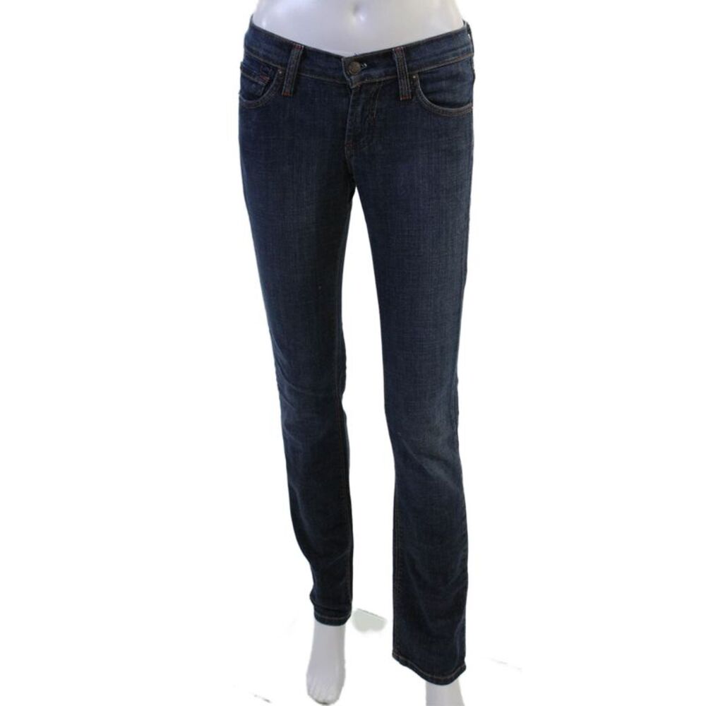 James Jeans Women Skinny Straight Jeans Dark Blue Size 24 Petite